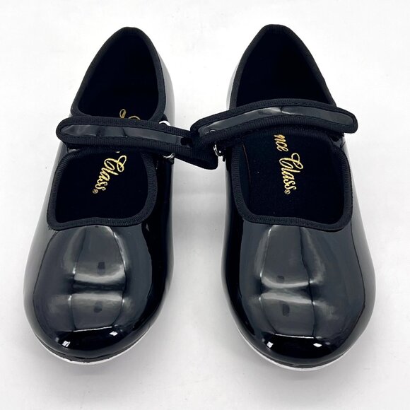 Dance Class Mary Jane Beginner Tap Shoes Childs Size 2.5 Black Patent Size New - Picture 6 of 13